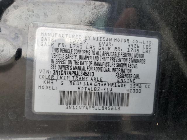 3N1CN7AP9JL845813 - 2018 NISSAN VERSA S 黑色 照片 13