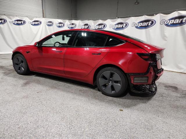5YJ3E1EB9NF287149 - 2022 TESLA MODEL 3 წითელი ფოტო 2