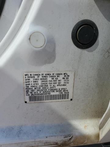 2HJYK16548H540783 - 2008 HONDA RIDGELINE RTL WHITE photo 12