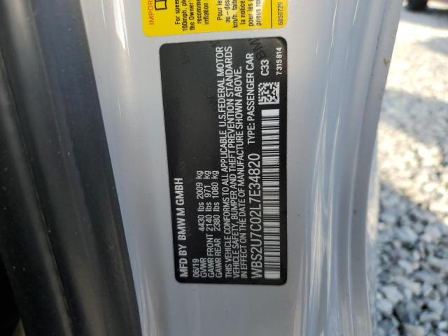 WBS2U7C02L7E34820 - 2020 BMW M2 COMPETITION GRAY photo 12