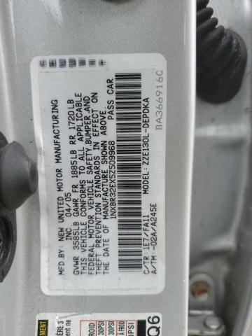 1NXBR32EX5Z509968 - 2005 TOYOTA COROLLA CE ვერცხლისფერი ფოტო 13