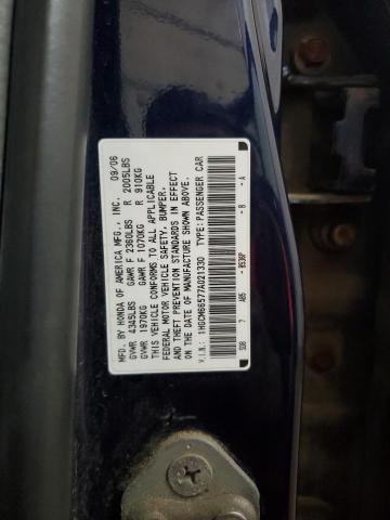 1HGCM66577A021330 - 2007 HONDA ACCORD EX BLUE photo 12