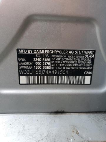 WDBUH65J74A491504 - 2004 MERCEDES-BENZ E 320 银色 照片 12