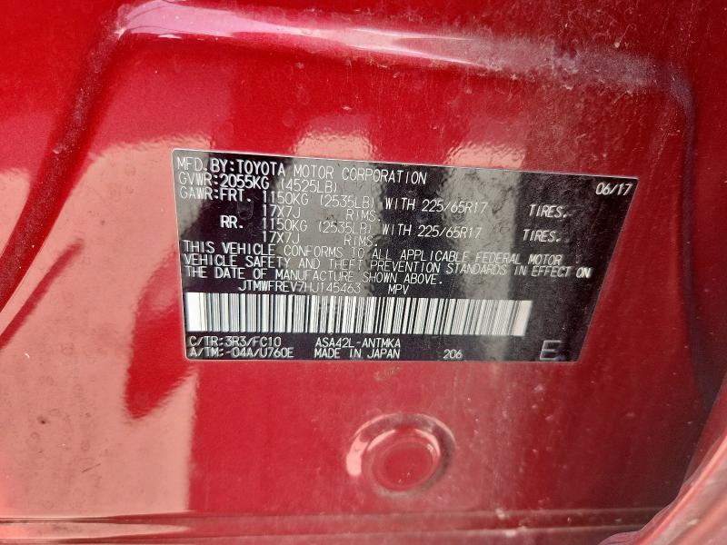 JTMWFREV7HJ145463 - 2017 TOYOTA RAV4 XLE RED photo 13