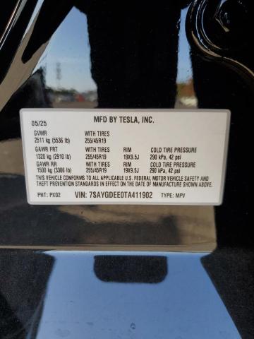 7SAYGDEE0TA411902 - 2026 TESLA MODEL Y BLACK photo 13