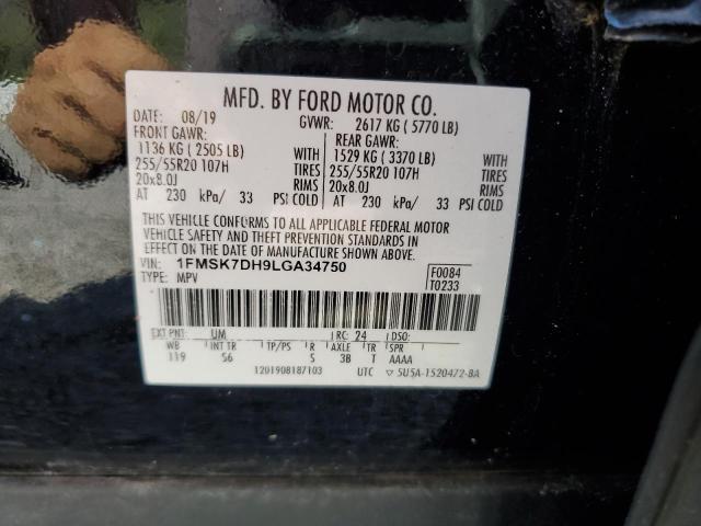 1FMSK7DH9LGA34750 - 2020 FORD EXPLORER XLT Qara foto 13