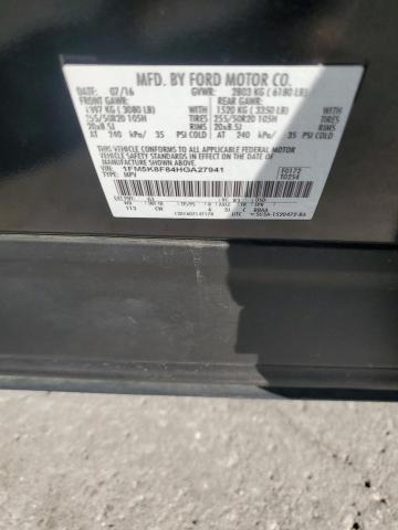 1FM5K8F84HGA27941 - 2017 FORD EXPLORER LIMITED შავი ფოტო 13