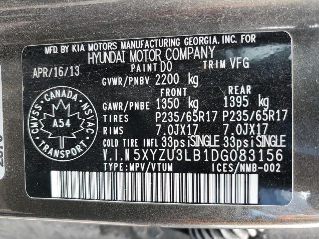 5XYZU3LB1DG083156 - 2013 HYUNDAI SANTA FE S 灰色 照片 13