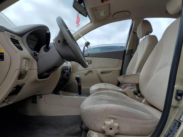 KNADE223196461608 - 2009 KIA RIO BASE BEIGE photo 7