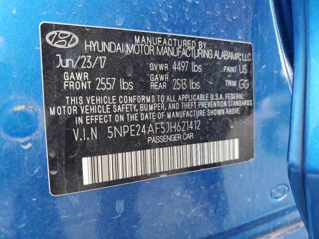 5NPE24AF5JH621412 - 2018 HYUNDAI SONATA SE 蓝色 照片 12