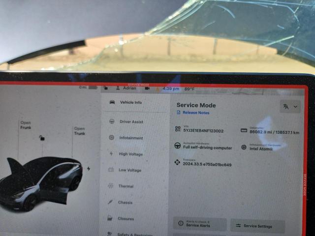 5YJ3E1EB4NF123002 - 2022 TESLA MODEL 3 Boz foto 9