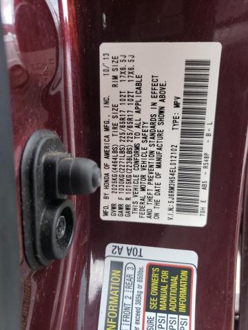 5J6RM3H54EL012102 - 2014 HONDA CR-V EX MAROON photo 13