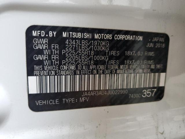 JA4AR3AU4JU022990 - 2018 MITSUBISHI OUTLANDER ES თეთრი ფოტო 14