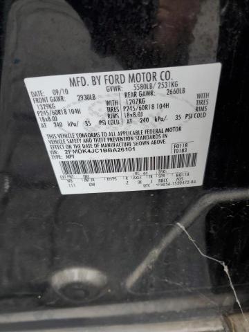 2FMDK4JC1BBA26101 - 2011 FORD EDGE SEL BLACK photo 13