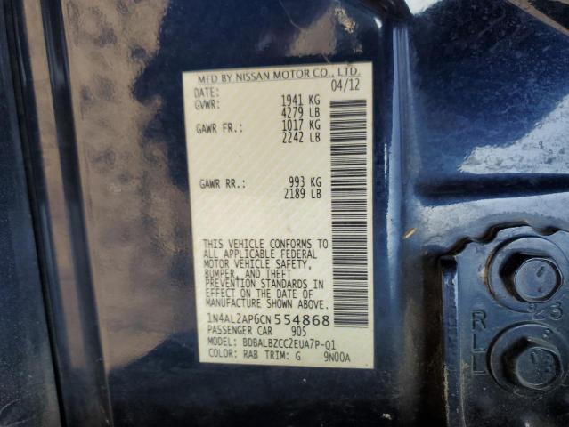 1N4AL2AP6CN554868 - 2012 NISSAN ALTIMA BASE BLUE photo 12