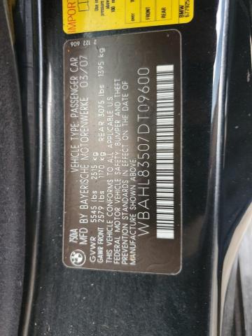 WBAHL83507DT09600 - 2007 BMW 750 I BLACK photo 12