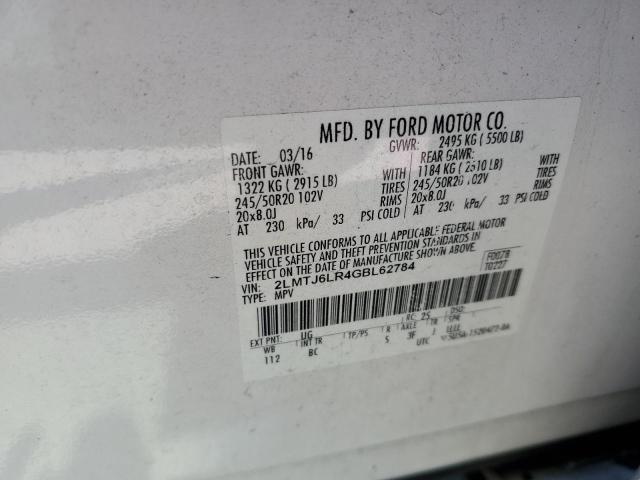 2LMTJ6LR4GBL62784 - 2016 LINCOLN MKX RESERVE 白色 照片 13