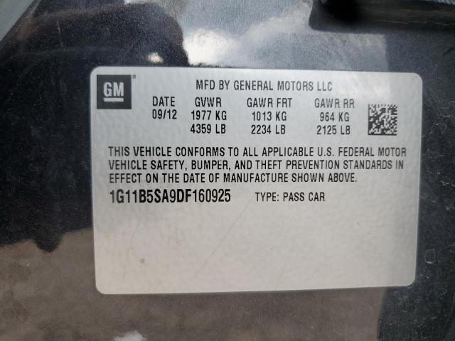 1G11B5SA9DF160925 - 2013 CHEVROLET MALIBU LS BLACK photo 12