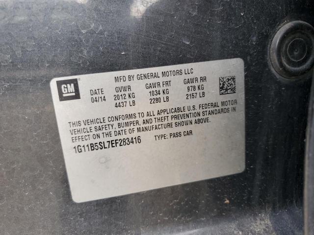 1G11B5SL7EF283416 - 2014 CHEVROLET MALIBU LS CHARCOAL photo 12