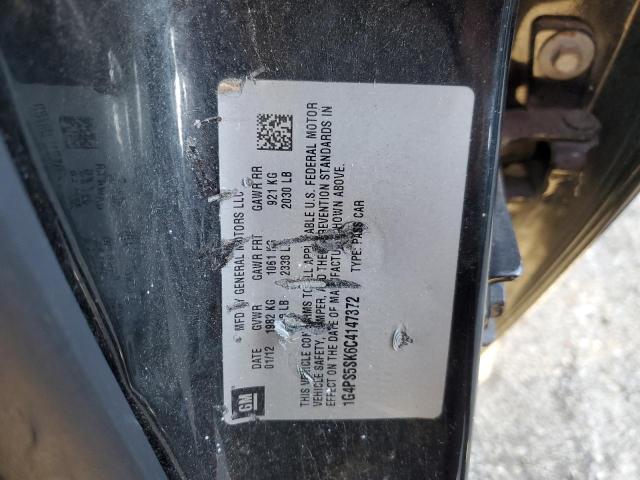 1G4PS5SK6C4147372 - 2012 BUICK VERANO BLACK photo 12