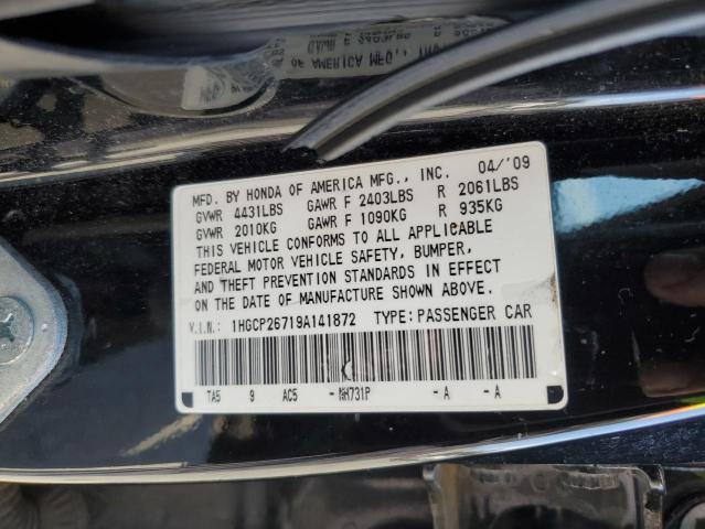 1HGCP26719A141872 - 2009 HONDA ACCORD EX BLACK photo 13