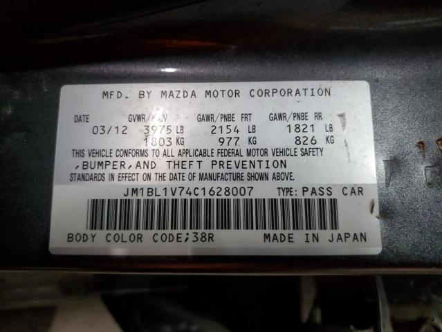 JM1BL1V74C1628007 - 2012 MAZDA 3 I CHARCOAL photo 12