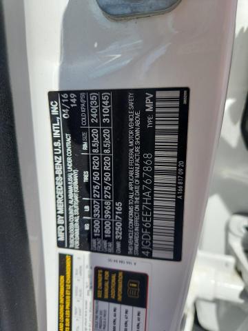 4JGDF6EE7HA767868 - 2017 MERCEDES-BENZ GLS 450 4MATIC WHITE photo 13