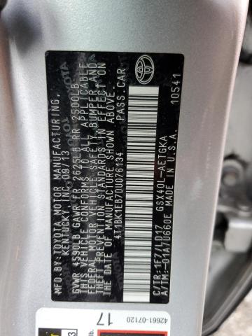 4T1BK1EB7DU076134 - 2013 TOYOTA AVALON BASE 银色 照片 12