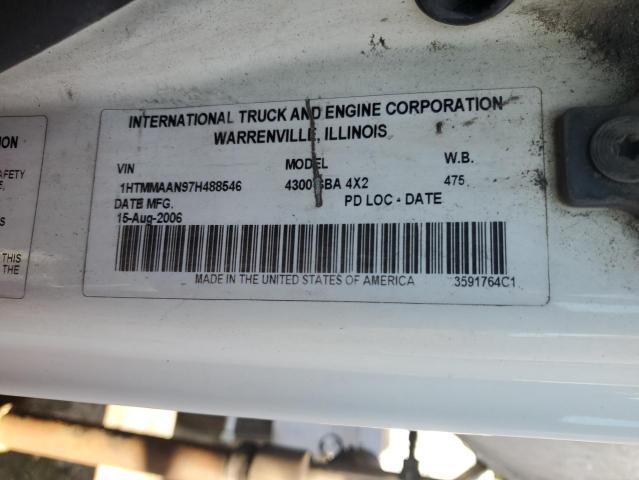 1HTMMAAN97H488546 - 2007 INTERNATIONAL 4300 4300 WHITE photo 10