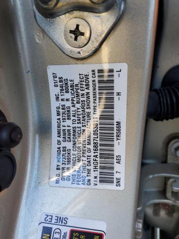 1HGFA16887L053811 - 2007 HONDA CIVIC EX GOLD photo 12