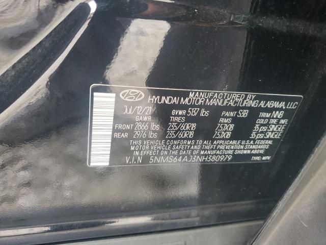 5NMS64AJ3NH380979 - 2022 HYUNDAI SANTA FE SEL BLACK photo 14