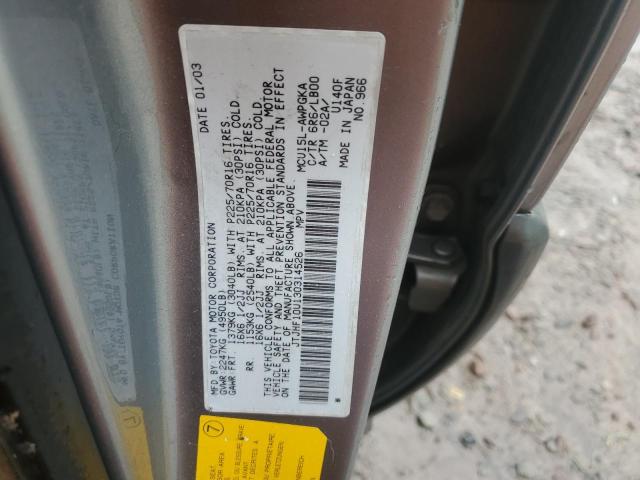 JTJHF10U130314526 - 2003 LEXUS RX 300 GRAY photo 13