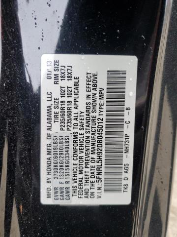 5FNRL5H92DB045012 - 2013 HONDA ODYSSEY TOURING Qara foto 13