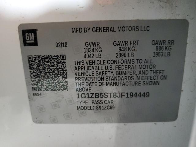 1G1ZB5ST8JF194449 - 2018 CHEVROLET MALIBU LS Weiß Foto 12