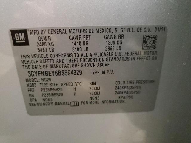 3GYFNBEY6BS594329 - 2011 CADILLAC SRX PERFORMANCE COLLECTION Күміс фото 12