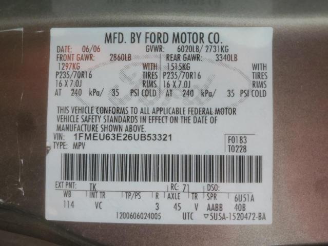 1FMEU63E26UB53321 - 2006 FORD EXPLORER XLT 棕色 照片 13