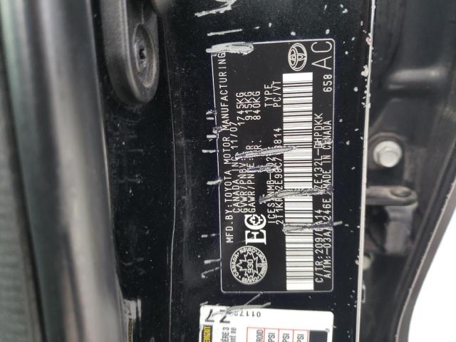 2T1KR32E98C713814 - 2008 TOYOTA COROLLA MA XR BLACK photo 12