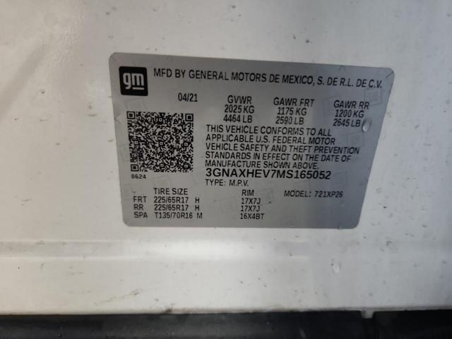 3GNAXHEV7MS165052 - 2021 CHEVROLET EQUINOX LS Ağ foto 14