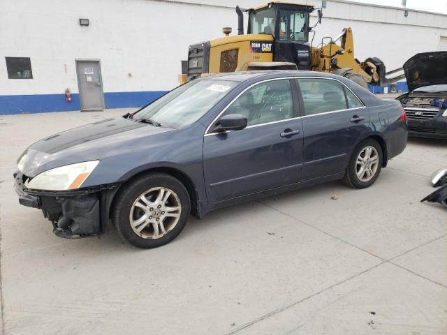 1HGCM56837A110414 - 2007 HONDA ACCORD EX BLUE photo 1