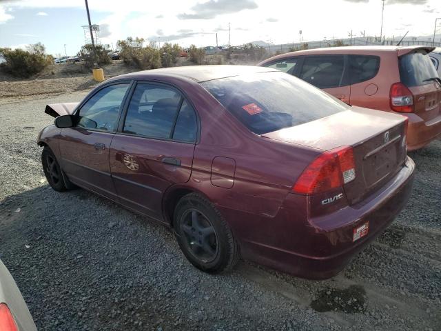2HGES16354H917977 - 2004 HONDA CIVIC DX VP ბურგუნდია ფოტო 2