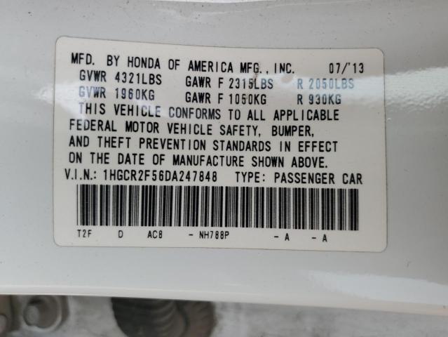 1HGCR2F56DA247848 - 2013 HONDA ACCORD SPORT 白色 照片 12