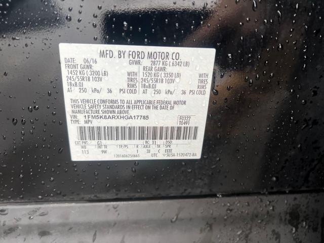 1FM5K8ARXHGA17785 - 2017 FORD EXPLORER POLICE INTERCEPTOR Schwarz Foto 10