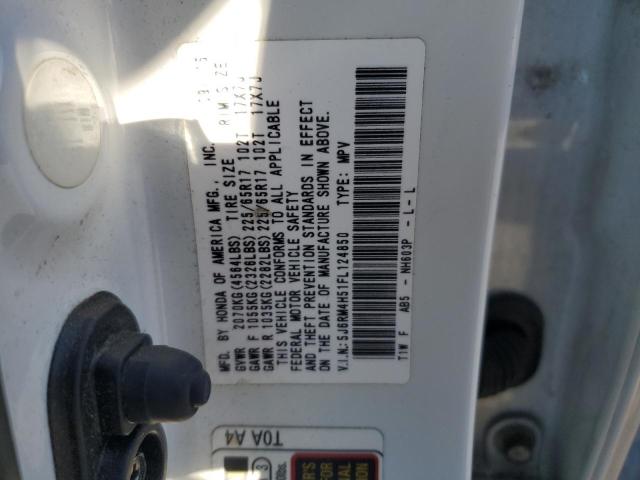 5J6RM4H51FL124850 - 2015 HONDA CR-V EX WHITE photo 13