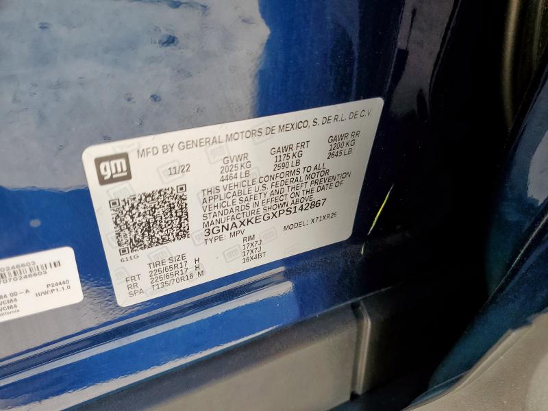 3GNAXKEGXPS142867 - 2023 CHEVROLET EQUINOX LT 蓝色 照片 14