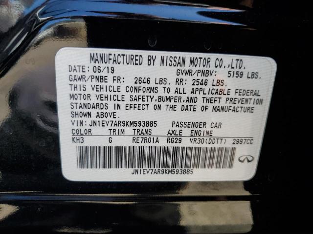 JN1EV7AR9KM593885 - 2019 INFINITI Q50 LUXE 黑色 照片 12