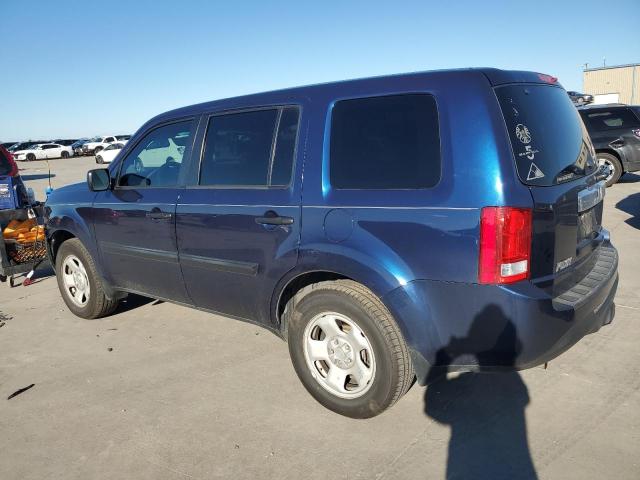 5FNYF3H29DB035359 - 2013 HONDA PILOT LX BLUE photo 2