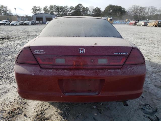 1HGCG3250WA012544 - 1998 HONDA ACCORD EX BURGUNDY photo 6