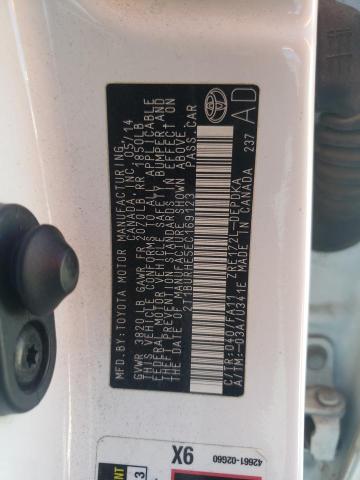 2T1BURHE5EC169123 - 2014 TOYOTA COROLLA L თეთრი ფოტო 12