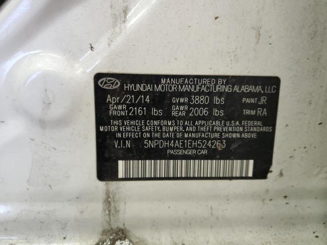 5NPDH4AE1EH524263 - 2014 HYUNDAI ELANTRA SE WHITE photo 12