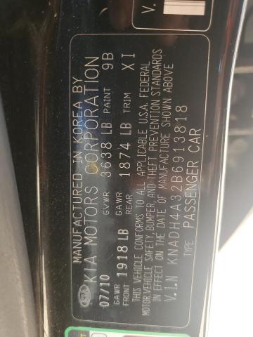 KNADH4A32B6913818 - 2011 KIA RIO BASE BLACK photo 12